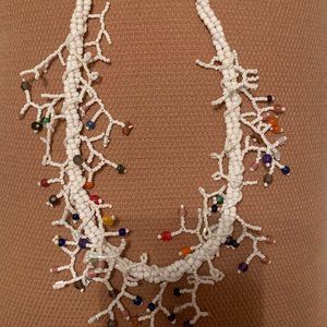 Beaded White Necklace